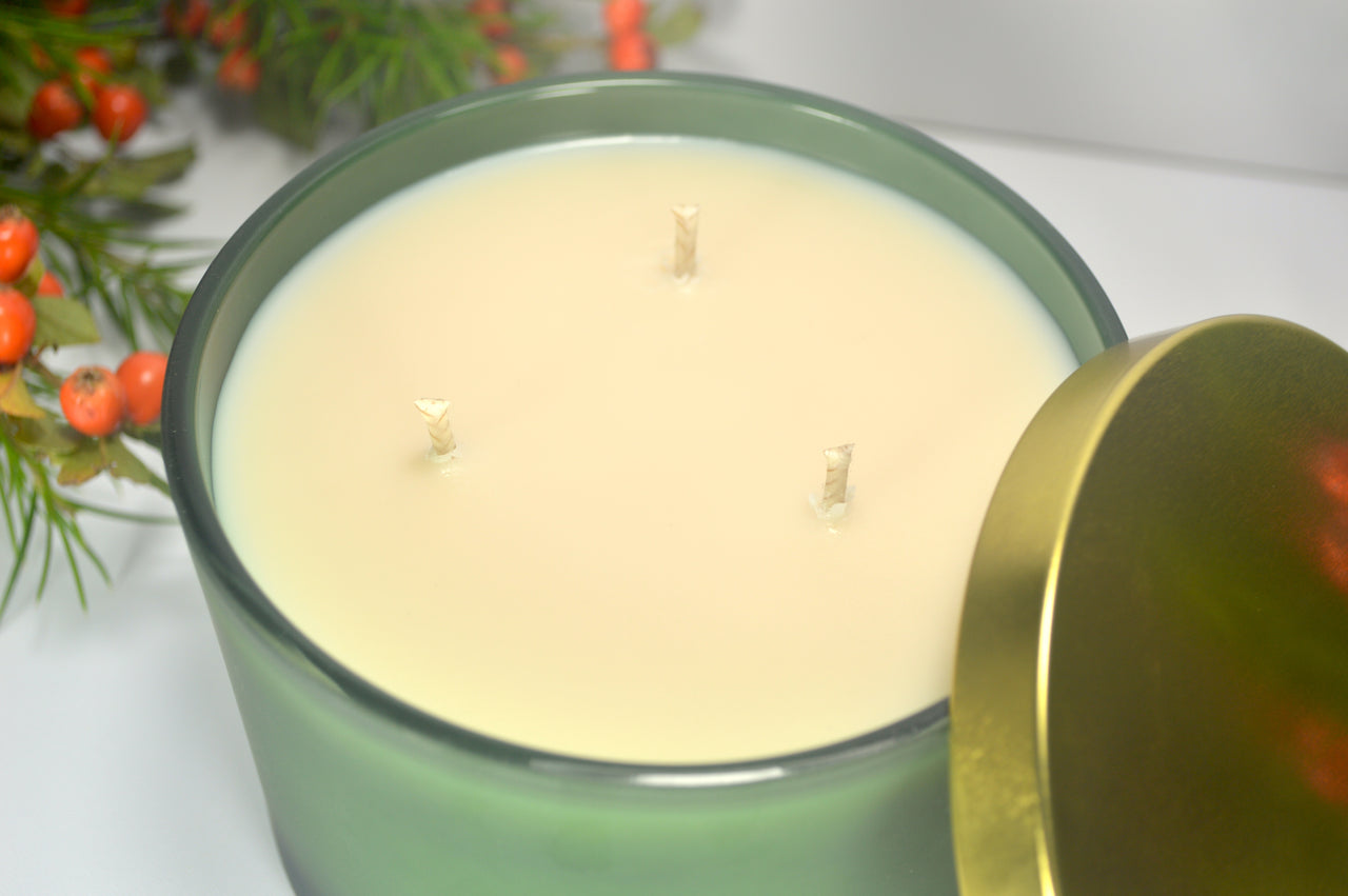 Christmas Spice Frosted Glass Candle